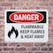 Signmission Flammable Keep Flames And Heat Away Danger Sign, Plastic, 10in W x 7in L, 2PK OS-2PACK-DS-P-710-L-1259 - alternate 8